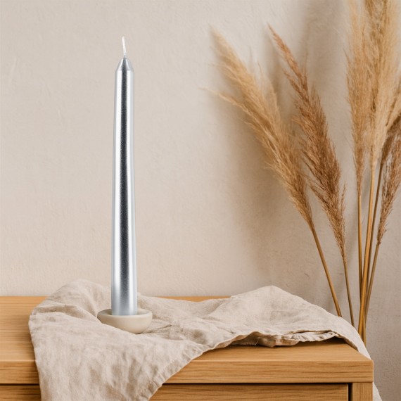 Свеча KOOPMAN DINNER CANDLES 4PC 30CM SILVER (248259) (ACB101430)