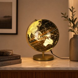 Decorative objects KOOPMAN GLOBE WITH LIGHT 31CM BLACK (193535) (XX8120160)