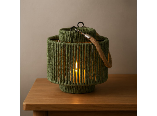 Candlestick KOOPMAN LANTERN GREEN 18.5X14CM (435000980)