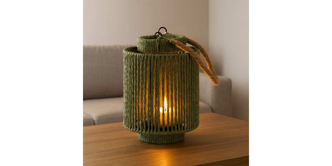 Մոմակալ KOOPMAN LANTERN GREEN D19.5XH19.5CM (435000950)