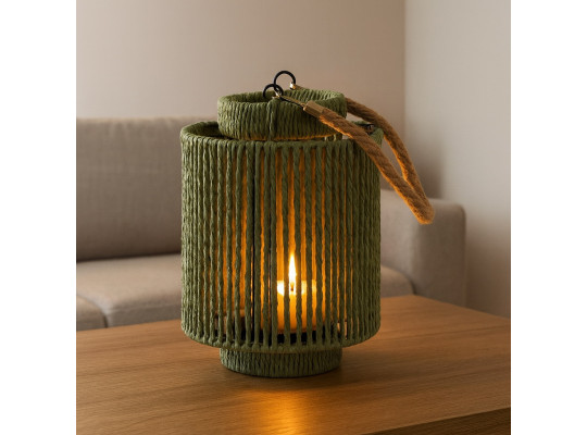 Candlestick KOOPMAN LANTERN GREEN D19.5XH19.5CM (435000950)