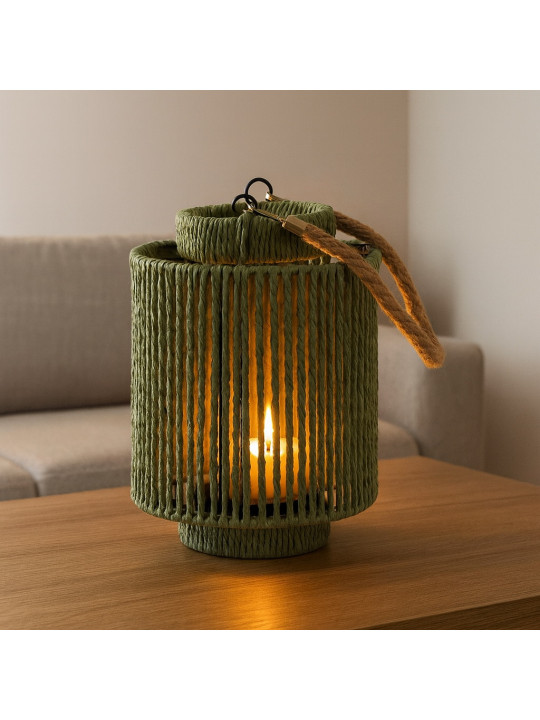 Candlestick KOOPMAN LANTERN GREEN D19.5XH19.5CM (435000950)