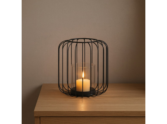 Candlestick KOOPMAN LANTERN METAL 20.5CM (QD1000140)
