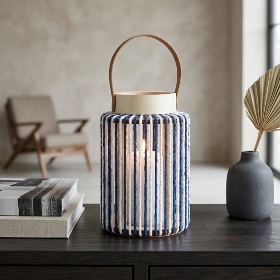 Candlestick KOOPMAN LANTERN 13X20CM STRIPED (LA4000380)