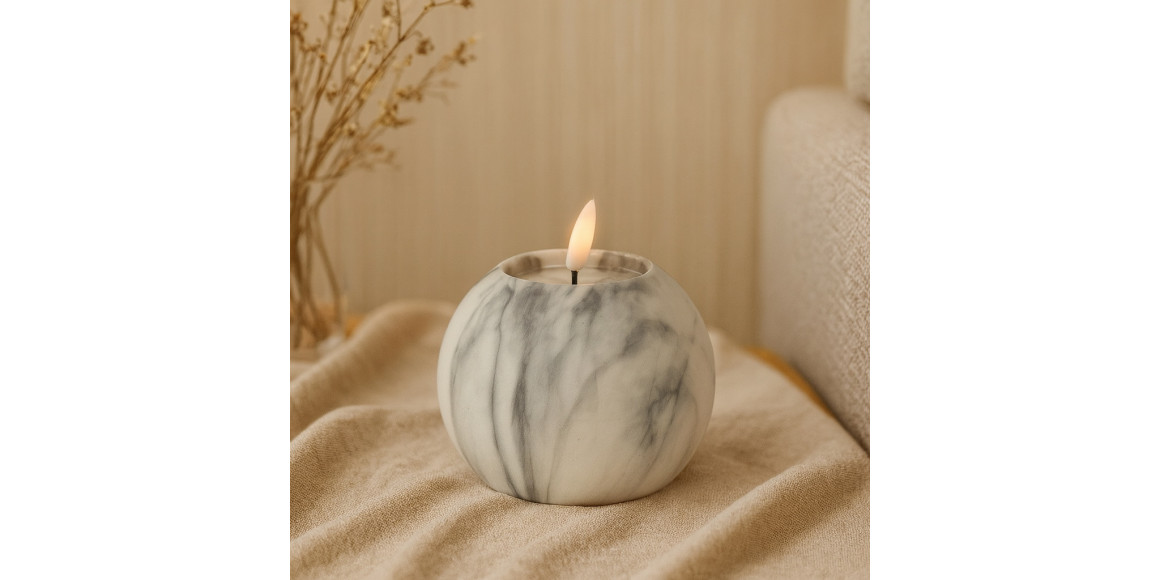 Свеча KOOPMAN LED BALL CANDLE 100X75MM WHITE (739900) (AX5435800)