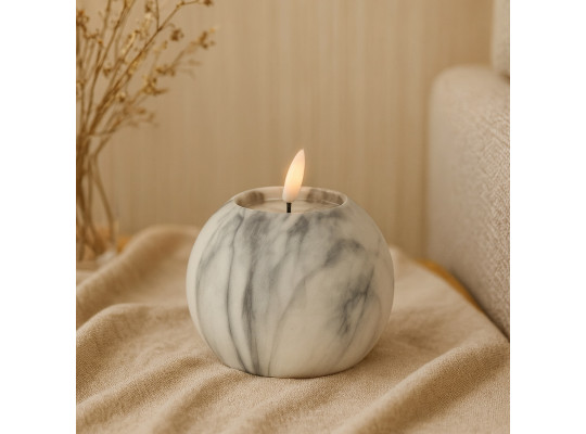 Candle KOOPMAN LED BALL CANDLE 100X75MM WHITE (739900) (AX5435800)