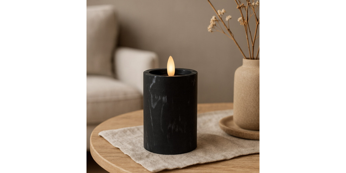 Մոմ KOOPMAN LED CANDLE 75X125MM BLACK (739771) (AX5435720)