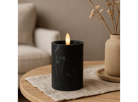 Candle KOOPMAN LED CANDLE 75X125MM BLACK (739771) (AX5435720)