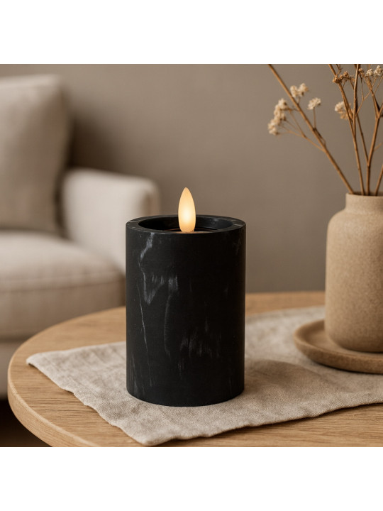 Свеча KOOPMAN LED CANDLE 75X125MM BLACK (739771) (AX5435720)