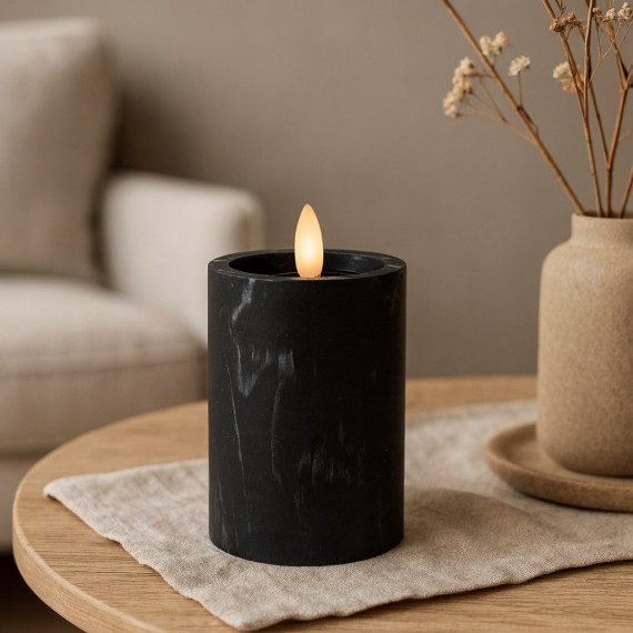 Свеча KOOPMAN LED CANDLE 75X125MM BLACK (739771) (AX5435720)