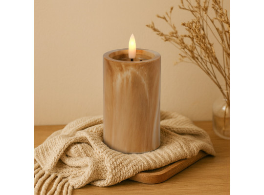 Candle KOOPMAN LED CANDLE 75X125MM BROWN (771467) (AX5435920)