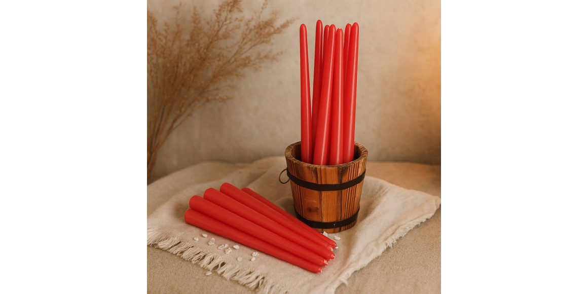 Candle WOC LONG RED 20 PCS 