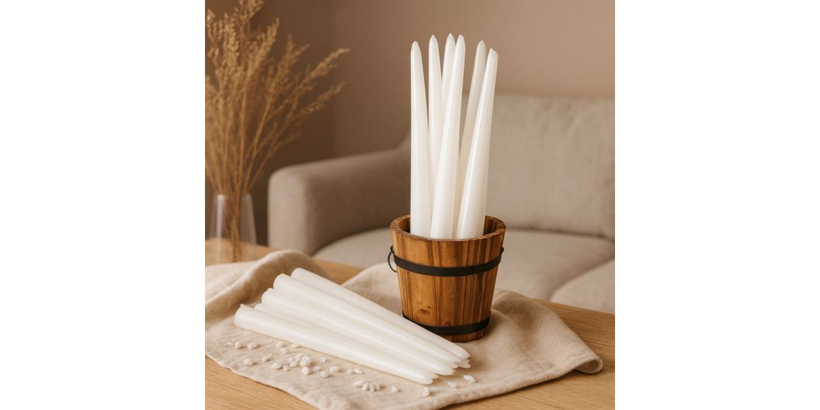 Свеча WOC LONG WHITE 20 PCS 