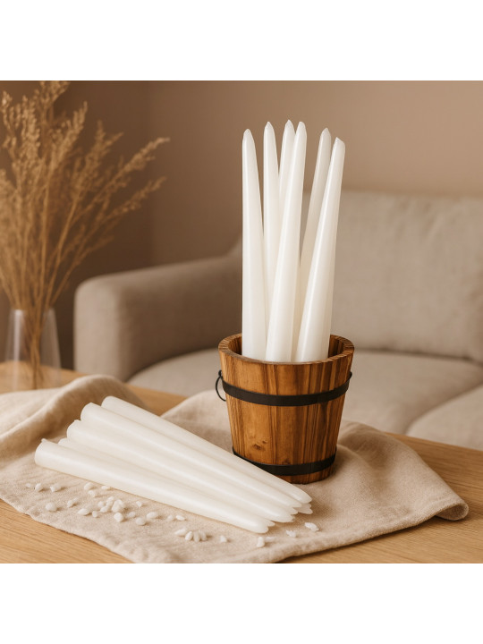 Candle WOC LONG WHITE 20 PCS 