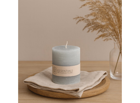 Candle KOOPMAN PILLAR 4X5CM LIGHT GREY (250399) (420007080)