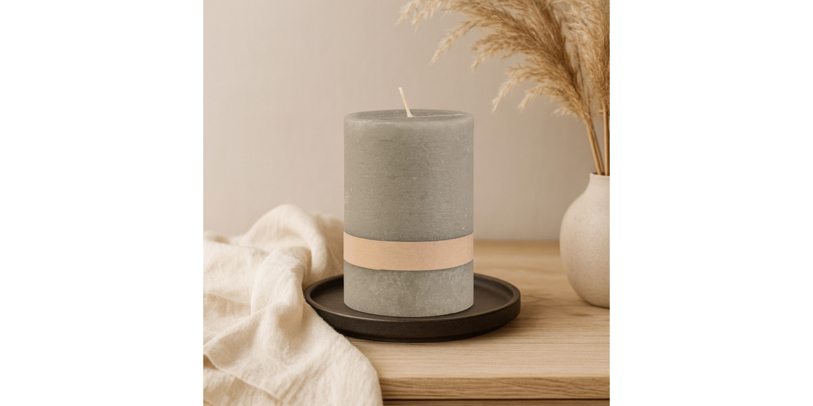 Մոմ KOOPMAN PILLAR 7X10CM MID GREY (420007100)