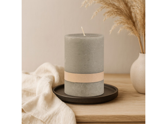 Candle KOOPMAN PILLAR 7X10CM MID GREY (420007100)