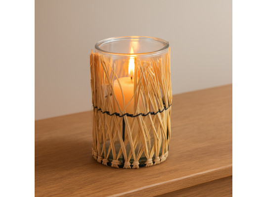 Candlestick KOOPMAN RAFFIA DIA 12X15 (HZ1954040)