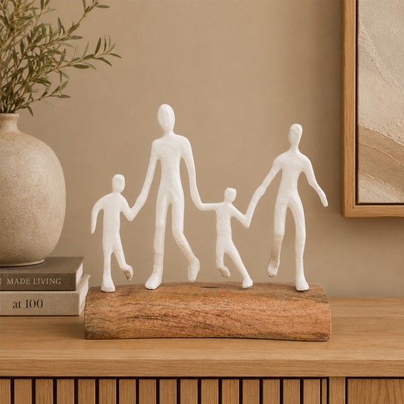 Decorative objects KOOPMAN STATUE FAMILY 23CM 2ASS WHITE (132985) (A68120670)