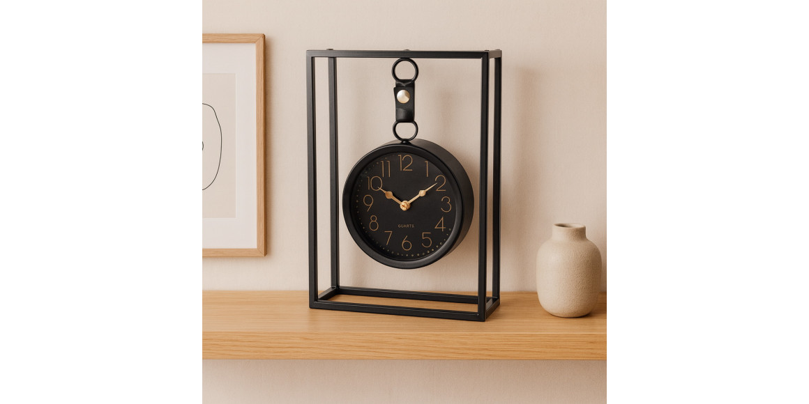 Սեղանի ժամացույց KOOPMAN TABLE CLOCK METAL BLACK (996174) (HZ1230040)