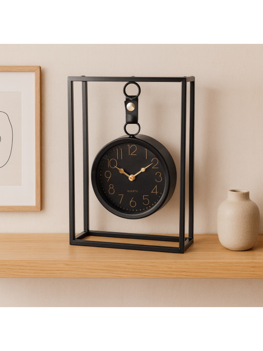 Սեղանի ժամացույց KOOPMAN TABLE CLOCK METAL BLACK (996174) (HZ1230040)