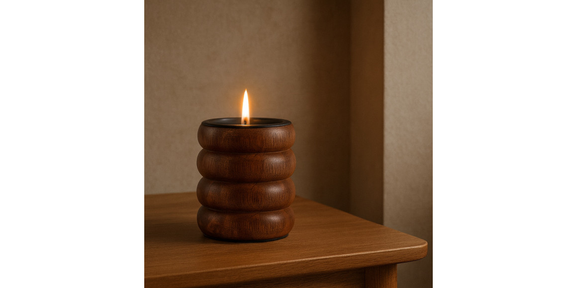 Candlestick KOOPMAN TEALIGHT HOLDER H11CM WALNUT (A63100530)