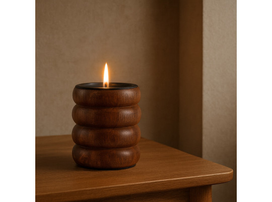 Candlestick KOOPMAN TEALIGHT HOLDER H11CM WALNUT (A63100530)