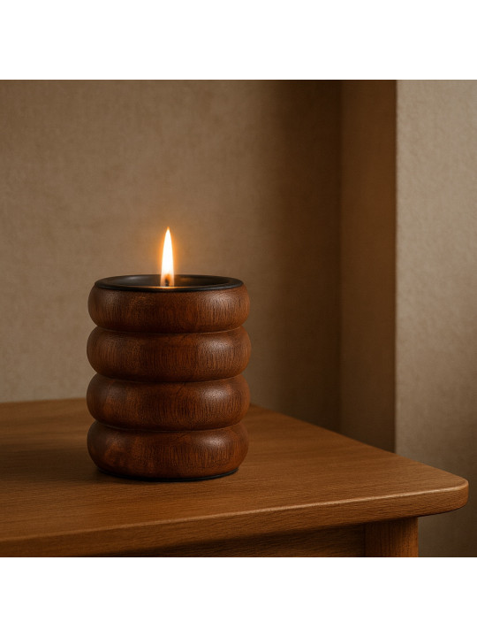 Մոմակալ KOOPMAN TEALIGHT HOLDER H11CM WALNUT (A63100530)