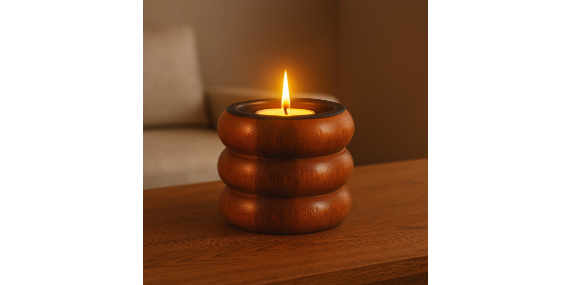 Подсвечник KOOPMAN TEALIGHT HOLDER H8CM WALNUT (A63100520)