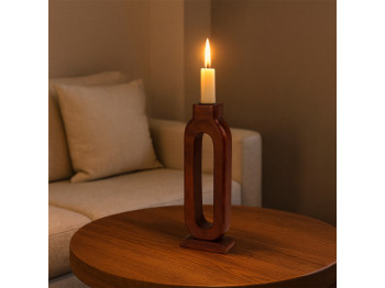Candlestick KOOPMAN TEALIGHT HOLDER OVAL H30 WALNUT (A68100080)