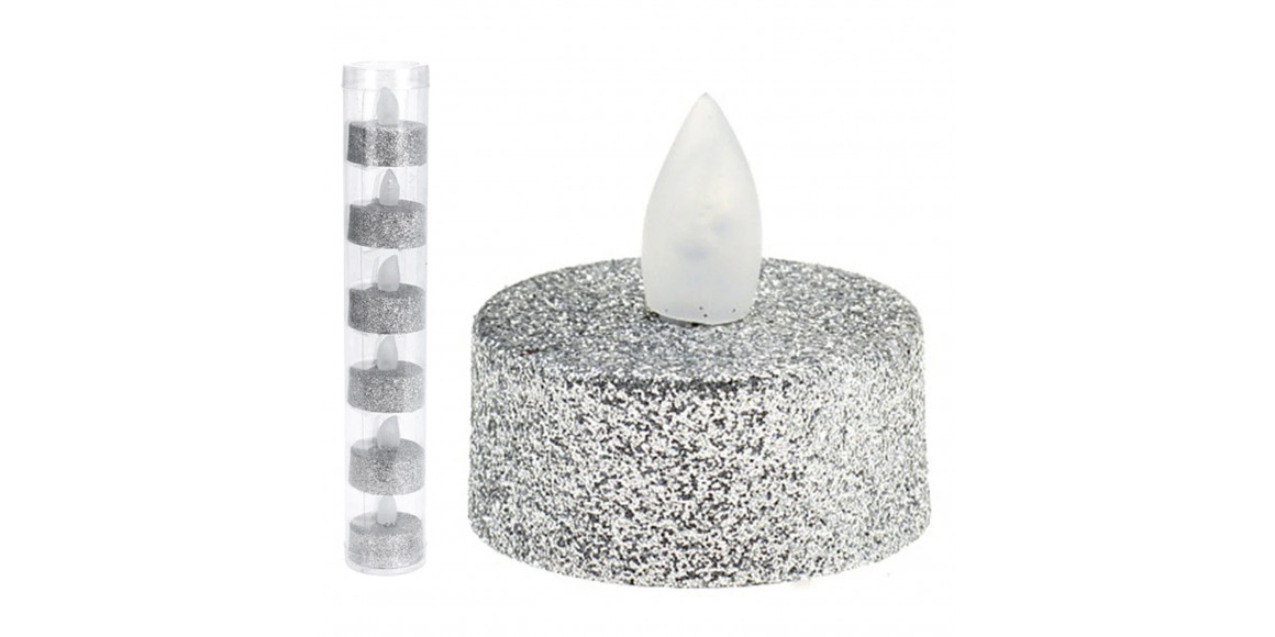 Ամանորյա դեկորատիվ առարկաներ KOOPMAN TEALIGHT LED SILVER GLITTER (698859) (AX5990620)