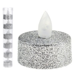 N/y decorate objects KOOPMAN TEALIGHT LED SILVER GLITTER (698859) (AX5990620)