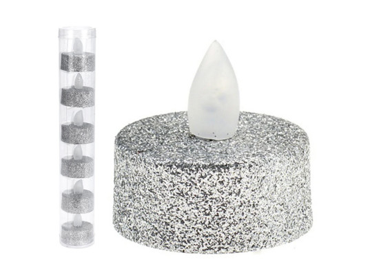 N/y decorate objects KOOPMAN TEALIGHT LED SILVER GLITTER (698859) (AX5990620)