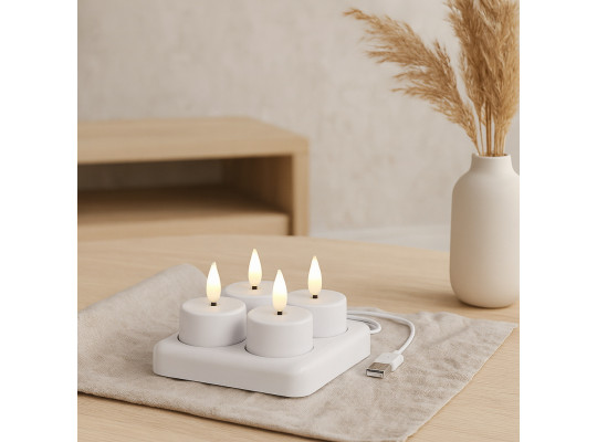 Candle KOOPMAN TEALIGHT WITH LED SET 4PCS (637053) (XX8114170)