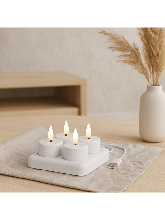 Candle KOOPMAN TEALIGHT WITH LED SET 4PCS (637053) (XX8114170)