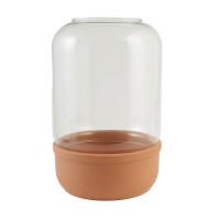 Ваза KOOPMAN VASE GLASS W TERRACOTTA BASE (758222) (008000330)