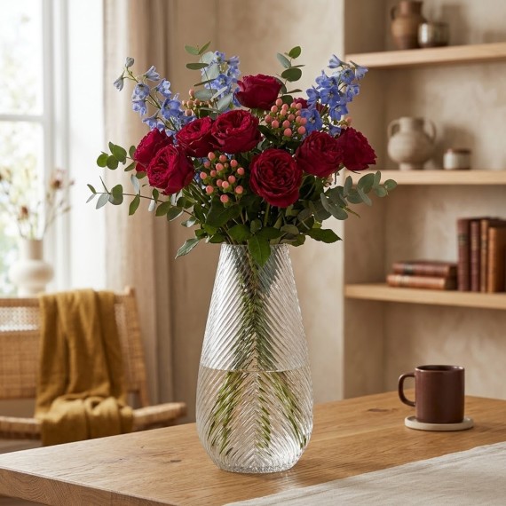 Vase KOOPMAN VASE GLASS DIA 170X400MM (770361) (332000180)