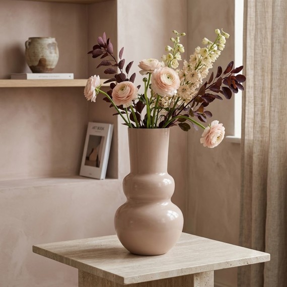 Vase KOOPMAN VASE ZINC 160X160X300MM SAND (579520) (FZ1002090)