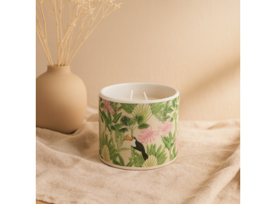 Candle KOOPMAN WAX IN CERAMIC POT 3ASS (CC5061030)