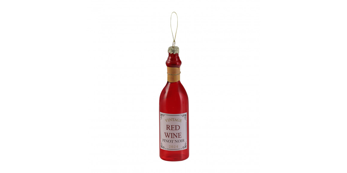 Ամանորյա դեկորատիվ առարկաներ KOOPMAN WINE BOTTLE HANGER 4ASS DESIGN (205825) (AHO002040)