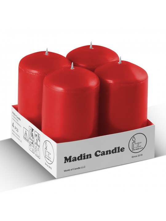 Candle WOC BIG RED 4 PCS 