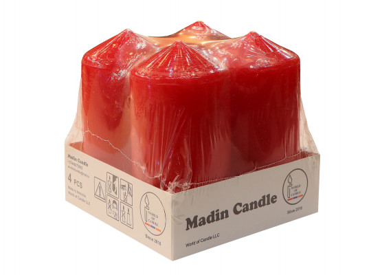 Candle WOC BIG RED 4 PCS 