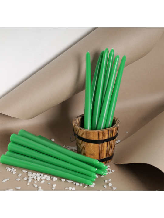 Candle WOC LONG GREEN 20 PCS 