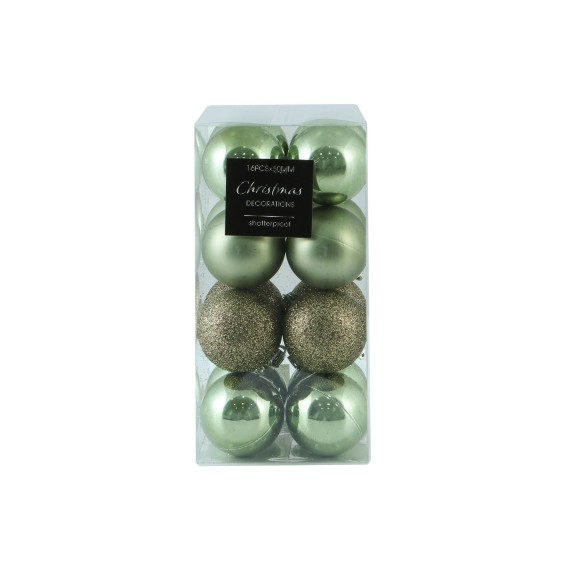 Новогодные декоративные аксессуары KOOPMAN XMAS BALL 16X50MM LIGHT GREEN (CAN217550)