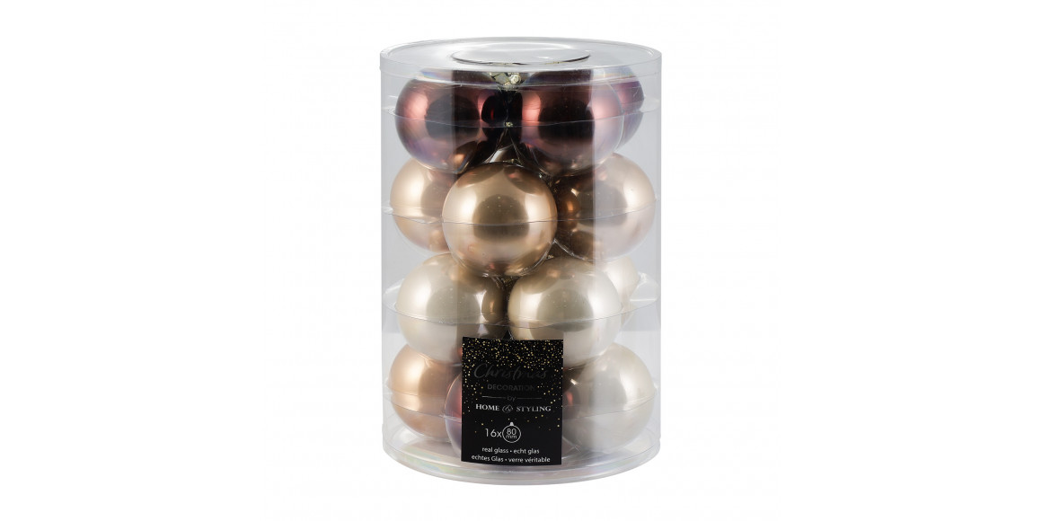 N/y decorate objects KOOPMAN XMAS BALL 80MM S16 COFFEE (163804) (ARB105050)