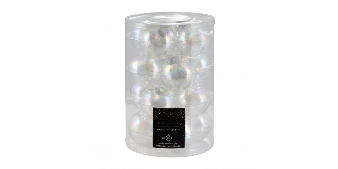 N/y decorate objects KOOPMAN XMAS BALL 80MM S16 IRRIDESCENT (163828) (ARB105070)