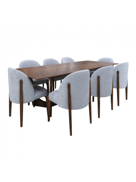 Dining set IVORIE AFEEN 3363/1341 1+8 WALNUT 