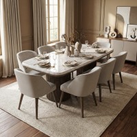 Столовый гарнитур TRISWIFT DESIGNS CERVIA 1+8 MARBLE (6) 