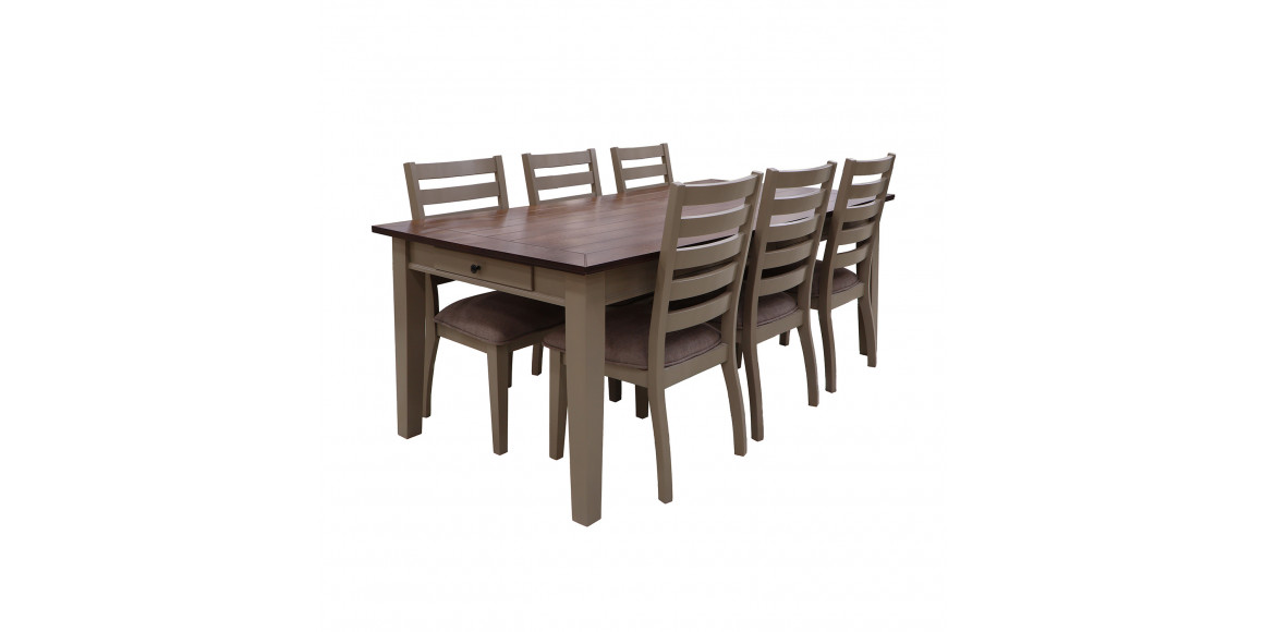 Dining set HOBEL DORA 1+6 GREY/OAK PIGMENT SCANDI 06 (7) 