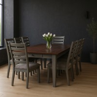 Столовый гарнитур HOBEL DORA 1+8 OAK PIGMENT/GREY/CH SHO599/2 (10) 